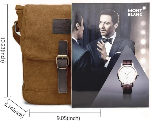 Vista 6 de Bolsa de mensajero de lona pequeña bolsa cruzada casual viaje herramientas de trabajo bolsa de hombro bolsa de mano teléfono teléfono antirrobo