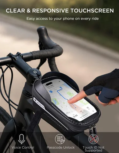 Vista 3 de whale fall Bolsa de marco de bicicleta impermeable, carcasa dura 3D Eva, soporte para teléfono de bicicleta, bolsa de tubo superior de bicicleta