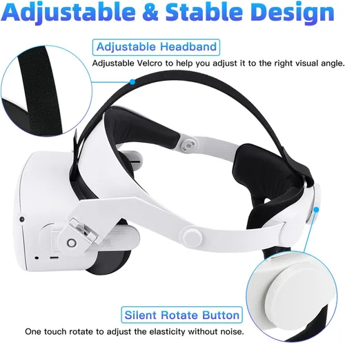 Vista 3 de Hibloks Head Strap for Oculus Quest 2,Comefortable-Design Quest 2 Head Strap, Oculus Quest 2 Accessories Replacement for Elite Strap
