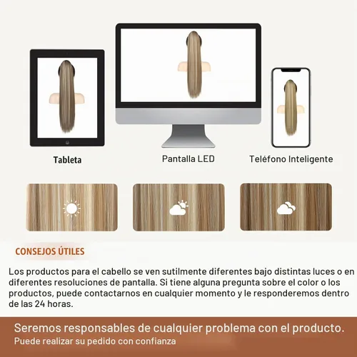 Vista 7 de Extensión de cola de caballo Flufymooz, 26 pulgadas de largo, cola de caballo recta con cordón, postizos sintéticos, colas de caballo falsas Marrón