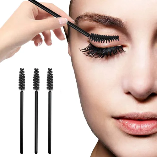 Vista 3 de GUMIKE - 100 piezas de cepillos desechables para pestañas y maquillaje, para extensión de pestañas y cejas (negro)