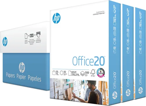 Vista 8 de HP Papers Papel de 8.5 x 11 pulgadas Oficina de 20 libras 1 resma - 500 hojas 92 brillante Fabricado en Estados Unidos - Certificado FSC