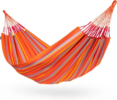 Vista 17 de LA SIESTA Brisa - Hamaca clásica colgante, hecha a mano, resistente a la intemperie, resistente a roturas para relajación en interiores y Almendra