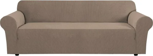 Vista 83 de H.VERSAILTEX Funda elástica para sofá, fundas suaves para muebles de 3 cojines, con tela jacquard gruesa a cuadros con parte inferior elástica, sofá