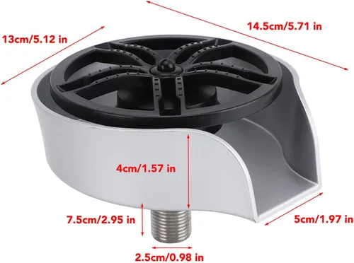 Vista 5 de Glass Rinser Cup Washer, Stainless Steel Automatic Pressure Glass Washer, Silver - Rust, Easy Sink Attachment, Suitable for Kitchen Use (Silver)