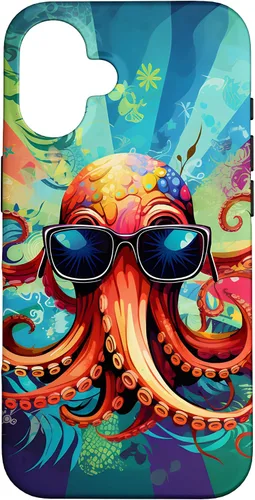 Vista 31 de iPhone 11 Pro That's One Cool Pultopus Pulpo colorido con funda para gafas de sol