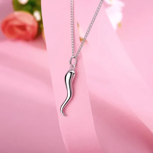 Vista 4 de Gargantilla de plata de ley 925 con colgante de cruz de paloma Hamsa, ancla italiana, cuerno, sol, luna, estrella, joyería para mujeres y hombres