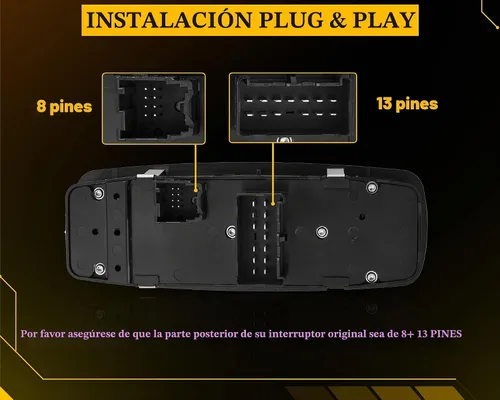 Vista 4 de 8 pines + 13 pines requiere comprobación. Interruptor de ventana eléctrico para Jeep Liberty y Dodge Nitro 2008-2012, Dodge Journey 2009-2010