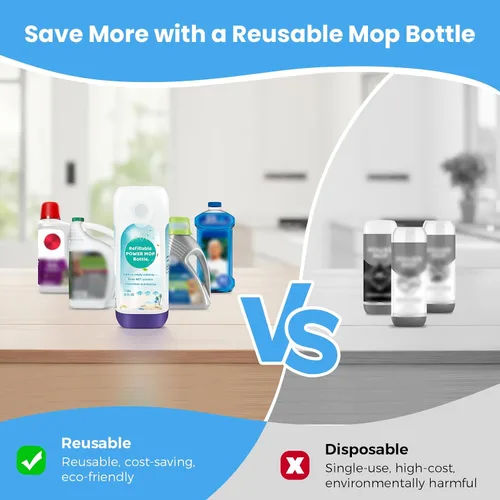 Vista 3 de Power Mop™ Botella recargable para mopa multisuperficie Swiffer® PowerMop™, 26.2 fl oz/26 onzas líquidas a prueba de fugas HDPE Solución de botella