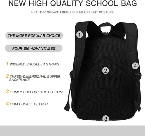 Vista 5 de Wmxhxas Mochila ligera para niños, niñas y jóvenes