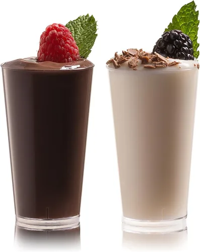 Vista 4 de zappy 50 vasos desechables de plástico para pared recta, vasos de postre transparentes y cucharas de degustación, vasos para postres y aperitivos