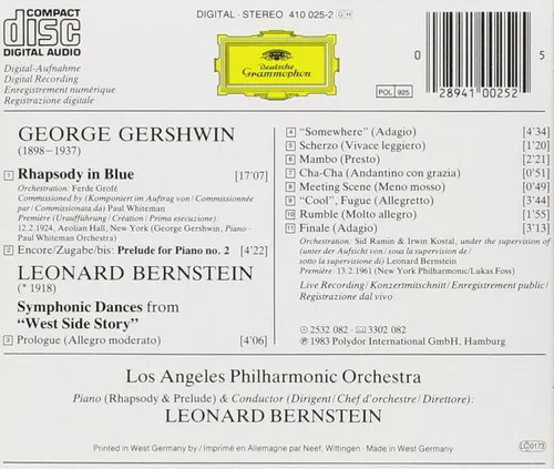 Vista 2 de Gershwin Rhapsody In Blue Bernstein Symphonic Dances from West Side Story