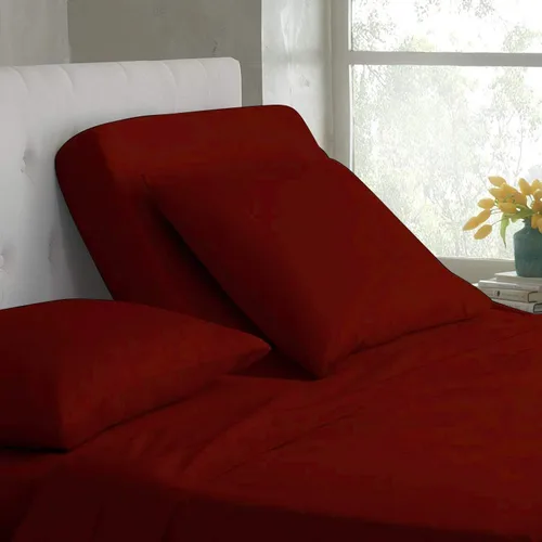 Vista 16 de Base de cama ajustable – Juego de sábanas de cabeza dividida superior tamaño Queen – Sábanas de 100% algodón egipcio sólido color azul aguamarina