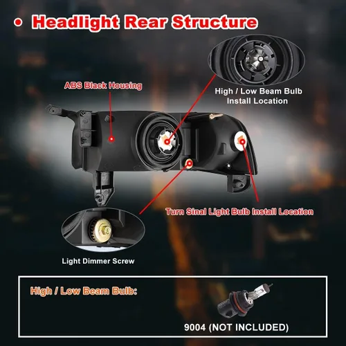 Vista 5 de Nixon Offroad Faros delanteros para Dodge Ram 1500 2500 3500 1994-2002 Conjunto de faros LED Proyector DRL de repuesto Luces de señal de giro Luces