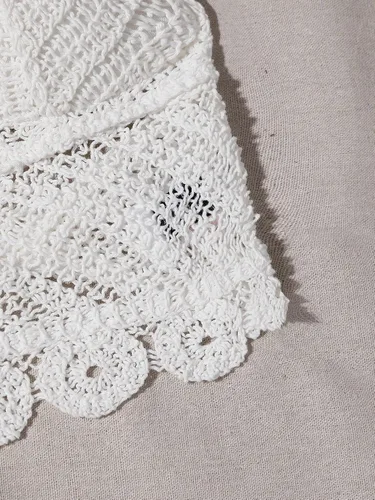 Vista 4 de WDIRARA Traje de baño sin mangas con cuello halter y lazo para mujer
