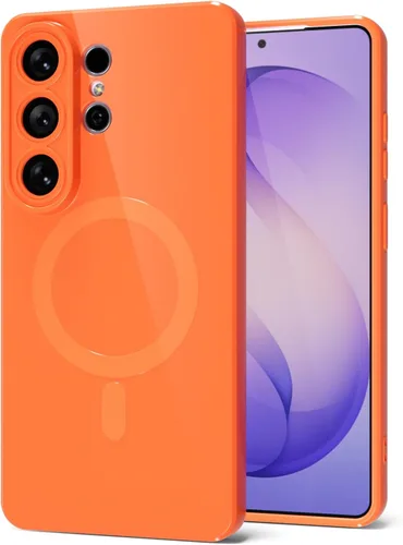 Vista 58 de Svanove Funda magnética de silicona para Samsung Galaxy S22, compatible con Magsafe, bonita funda para mujer, goma de gelatina brillante delgada