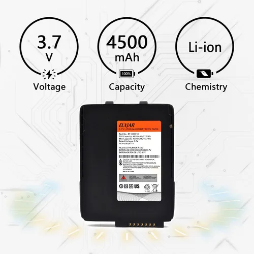 Vista 3 de Paquete de 2 baterías de iones de litio de 3.7 V 4500 mAh para Zebra/Symbol TC70 TC75 TC72 TC77 Series, compatible con escáner de código de barras