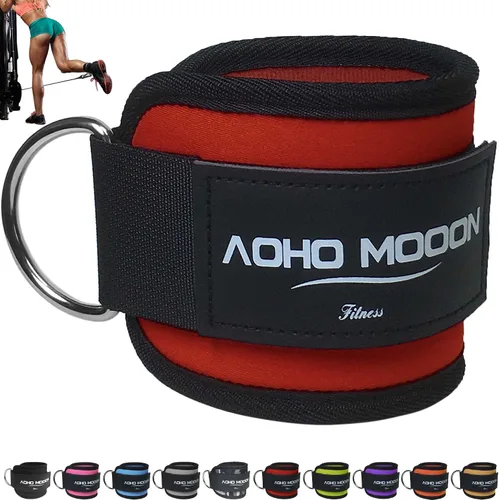 Vista 7 de AOHO MOOON Comfortable Adjustable Ankle Straps for Cable Machines Women, Gym Workout Leg Strap, Ankle Cuffs for Glute Workouts, Foot Straps for