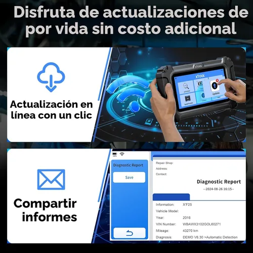 Vista 8 de XTOOL D5S OBD2 escáner, 16 reinicios, herramienta de escaneo de transmisión ABS SRS del motor Car Scanner for EPB/Throttle/Crank Sensor Relearn