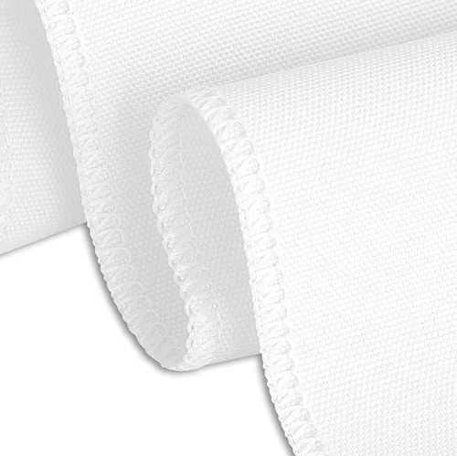 Vista 2 de LinenMantel rectangular de poliéster económico, 90 x 156 pulgadas, color blanco