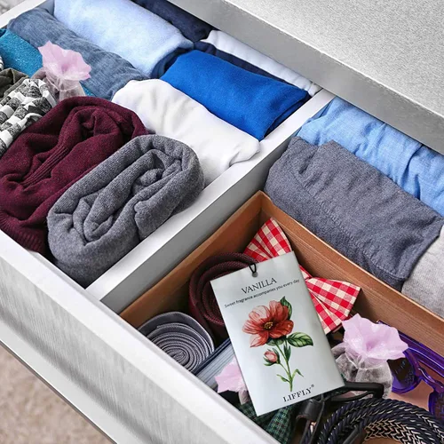Vista 6 de Paquete de 14 bolsas perfumadas para cajones y armarios, caja de regalo de 14 aromas