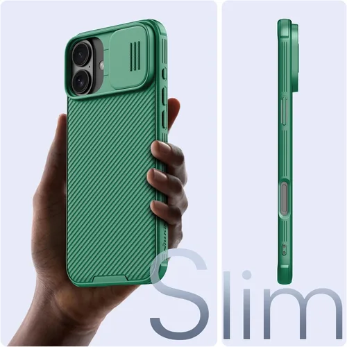 Vista 4 de Nillkin Funda para iPhone 16 con cubierta deslizante para cámara, [protección mejorada de lente de cámara] Funda protectora delgada a prueba