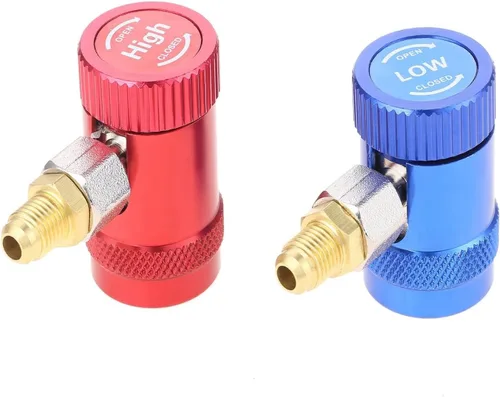 Vista 8 de Aupoko R1234yf Acoplador rápido, ajustable R1234yf Adaptador de acopladores rápidos de lado alto y bajo con destello SAE de 1/4", herramientas