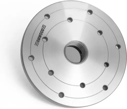 Vista 9 de Placa frontal de torno de madera de acero de 2 pulgadas con mandril roscado y dos arandelas de nailon, compatible con torno de carpintería