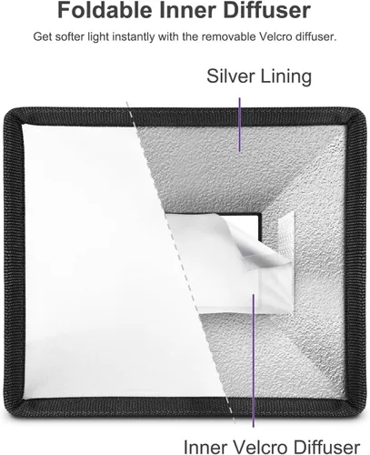 Vista 3 de 15 cm x 17 cm/6" x 7" Difusor de flash universal plegable Mini Studio Softbox para Canon, Nikon, Sony, Pentax, Olympus, Panasonic Lumix, Neewer