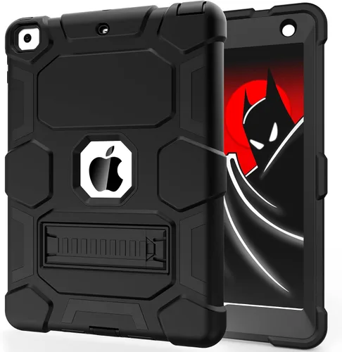 Vista 11 de CCMAO Funda para iPad de 6ª/5ª generación (9.7 pulgadas, 2018/2017), iPad Air de 2ª generación (2014) con soporte, funda protectora híbrida a prueba