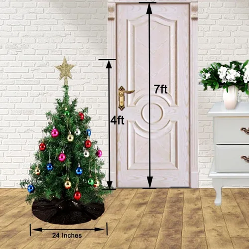 Vista 4 de Falda de árbol de Navidad pequeña de lentejuelas de 24 pulgadas, color negro, para árbol fino de 1.5 pies, decoración de Navidad, faldas de árbol