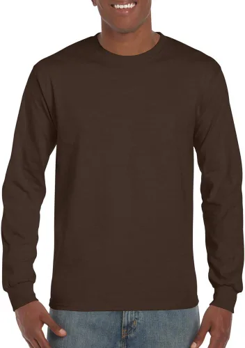 Vista 4 de Camiseta Gildan de manga larga, de algodón, con cuello redondo, para hombre