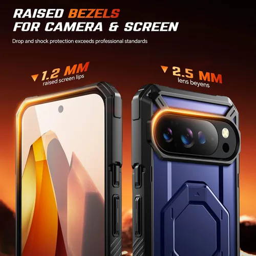Vista 7 de TONGATE Funda para Pixel 10 Pro XL con soporte magnético giratorio de 360°, compatible con MagSafe, protector de pantalla de privacidad, funda