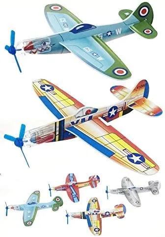 Vista 2 de Schylling Retro Gliders - Aviones deslizantes con hélices giratorias (paquete de 4)