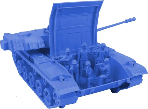 Vista 4 de Set de juegos tanque Tim Mee Toy Walker Bulldog, color azul, 13 piezas, fabricado en EE. UU