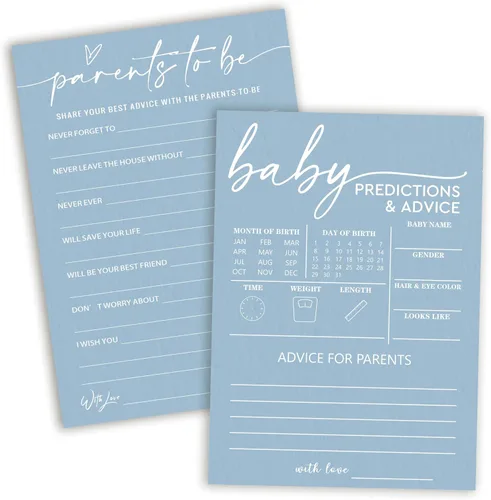 Vista 13 de Divertidos juegos de baby shower, trivia para bebés y alfabeto, juegos de doble cara, ideas de decoración de fiesta azul minimalismo, 25 piezas de 5
