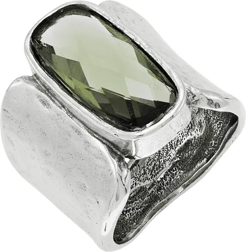 Vista 2 de Silpada Anillo de circonita cúbica verde oliva 'Zircon Token' en plata de ley