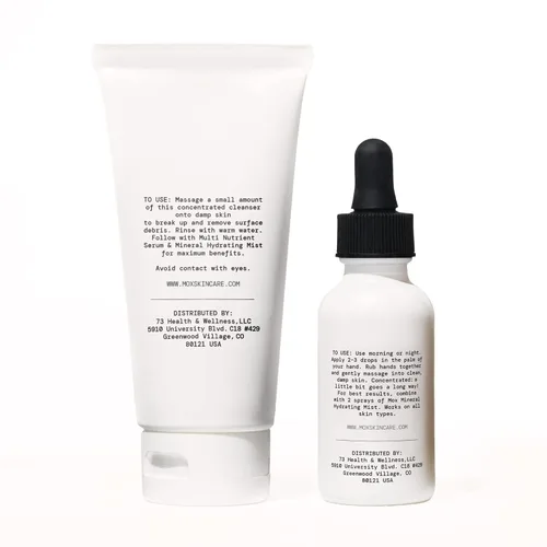 Vista 7 de MOX Juego de iniciación para el cuidado de la piel para hombre (juego de 2 piezas) Incluye limpiador facial exfoliante de menta + suero hidratante