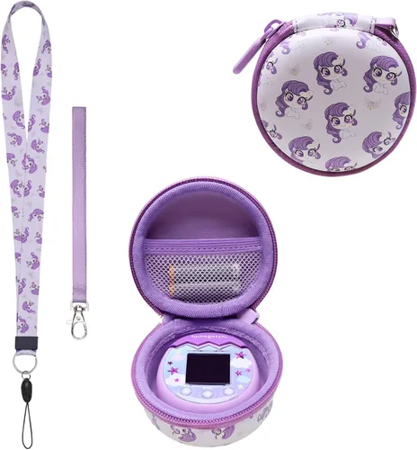 Vista 10 de LTGEM - Funda compatible con Tamagotchi Pix/Original/Nano X/Hello Kitty/Uni, funda protectora de almacenamiento para mascotas electrónicas con Rosa