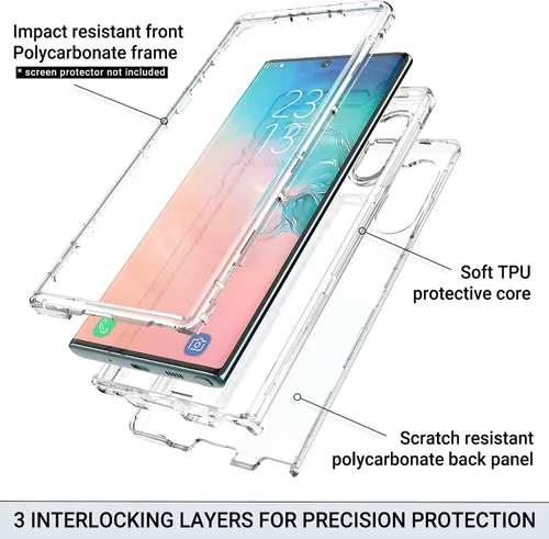 Vista 4 de ULAK Funda para Galaxy Note 10, resistente a los golpes, resistente, funda protectora transparente de TPU suave para Samsung Galaxy Note 10 de 6.3