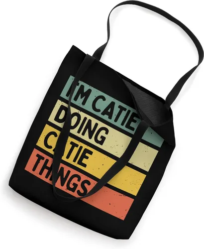 Vista 2 de I'm Catie Doing Catie Things - Bolsa de mano divertida con cita personalizada