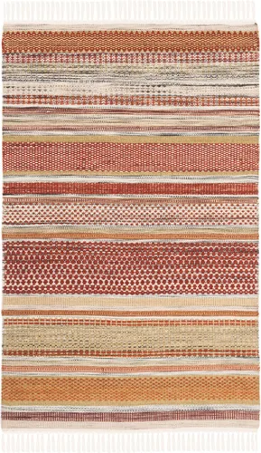 Vista 8 de SAFAVIEH Striped Kilim Collection STK311A - Alfombra de lana de tejido plano hecha a mano de 2 pies 3 pulgadas x 6 pies, color beige