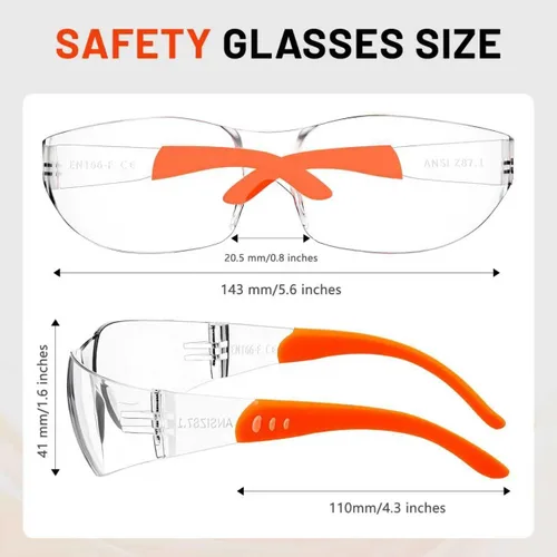 Vista 2 de Salfboy Anti Fog Wraparound Safety Glasses Bulk, ANSI Z87.1 Certified for Construction, Yard Work, Laboratories