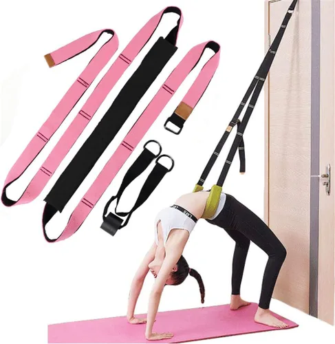 Vista 10 de Correa de estiramiento de yoga, fitness, correa de estiramiento de flexibilidad de puerta, mejora la flexibilidad de la pierna, cintura y espalda