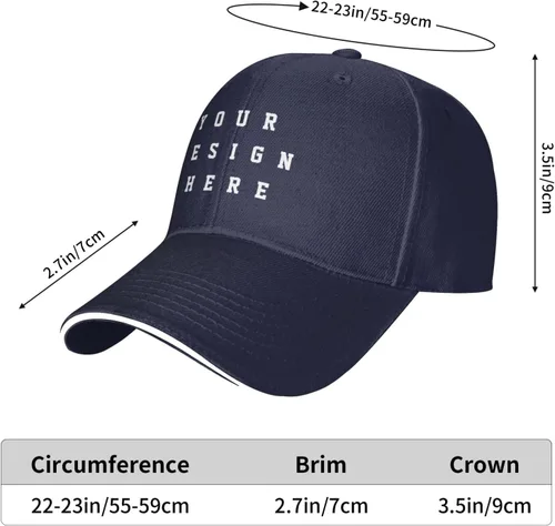 Vista 6 de Sombrero personalizado diseña tu propio logotipo Gorra de béisbol personalizada Sombreros personalizados para hombres y mujeres