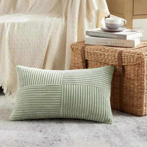 Vista 103 de Fancy Homi - Paquete de 2 fundas de almohada decorativas de color verde oliva pequeñas de 12 x 12 pulgadas para sala de estar, sofá, cama