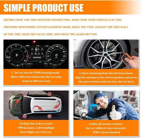 Vista 6 de TPMS Herramienta de reaprendizaje para sensor de neumáticos GM, herramienta de programación TPMS, EL-50448 OEC T5 Sistema de activación y reinicio