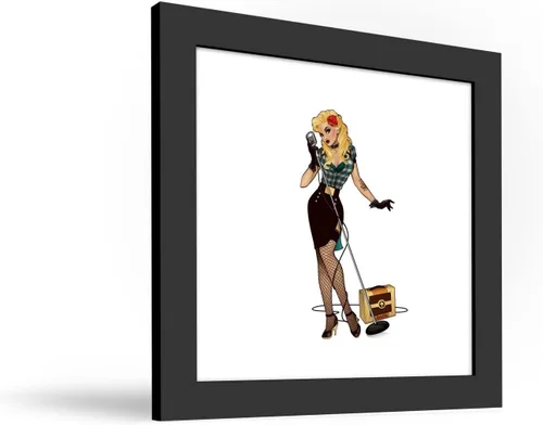 Vista 2 de Trends International Gallery Pops DC Comics Bombshells - Black Canary - Póster de pared de figura de pinup, 12 x 12 pulgadas, versión de marco negro