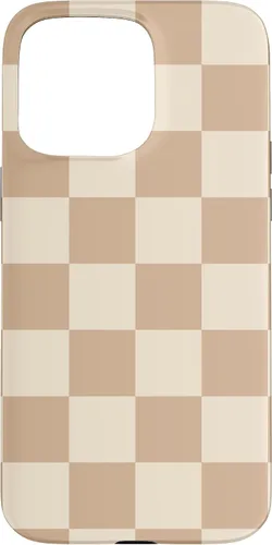 Vista 55 de Funda de tablero de ajedrez marrón beige claro para iPhone 14 Pro