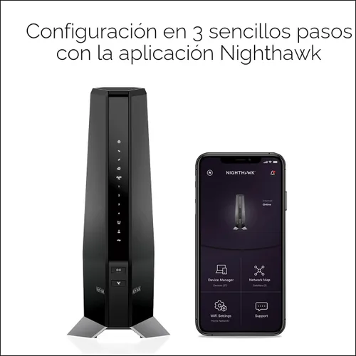 Vista 6 de NETGEAR Nighthawk DOCSIS 3.1 Combo de router de módem CAX80, WiFi 6, 6 Gbps